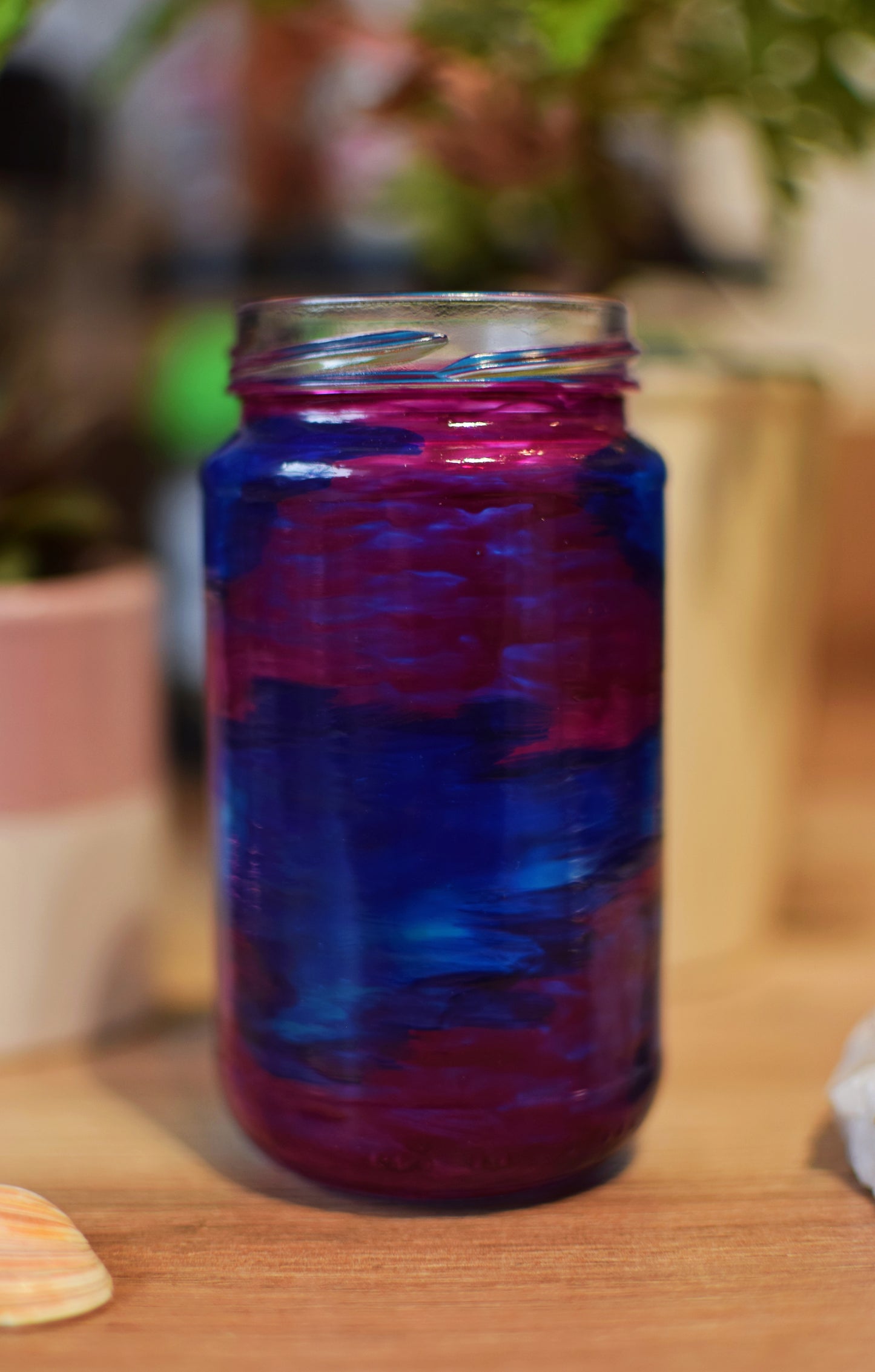 "Abstract Blend" Upcycled Jar (with lid)