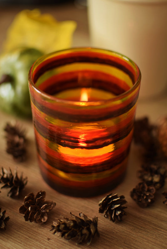 "Wrapped in Autumn" Recycled Candle Holder