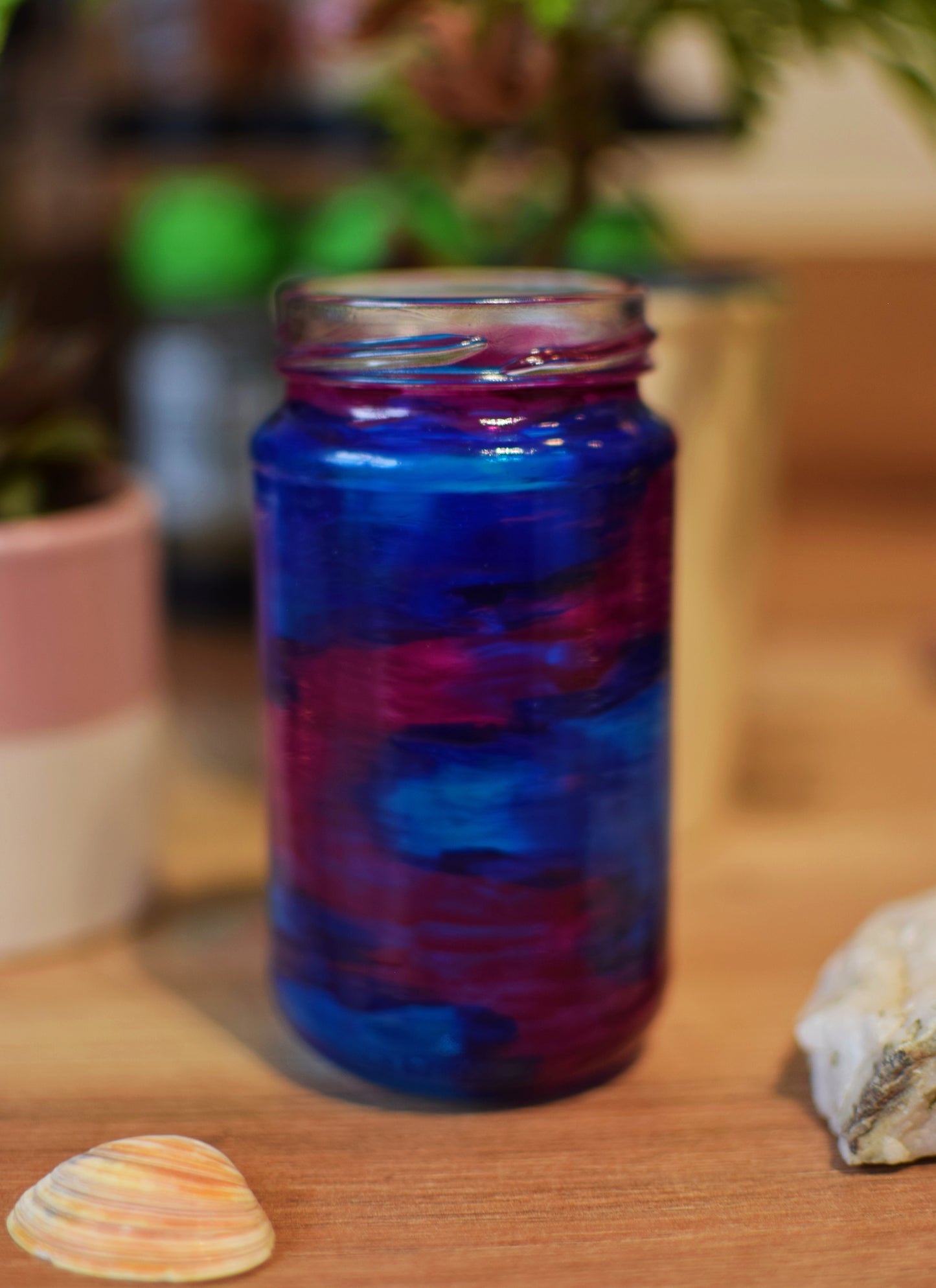 "Abstract Blend" Upcycled Jar (with lid)