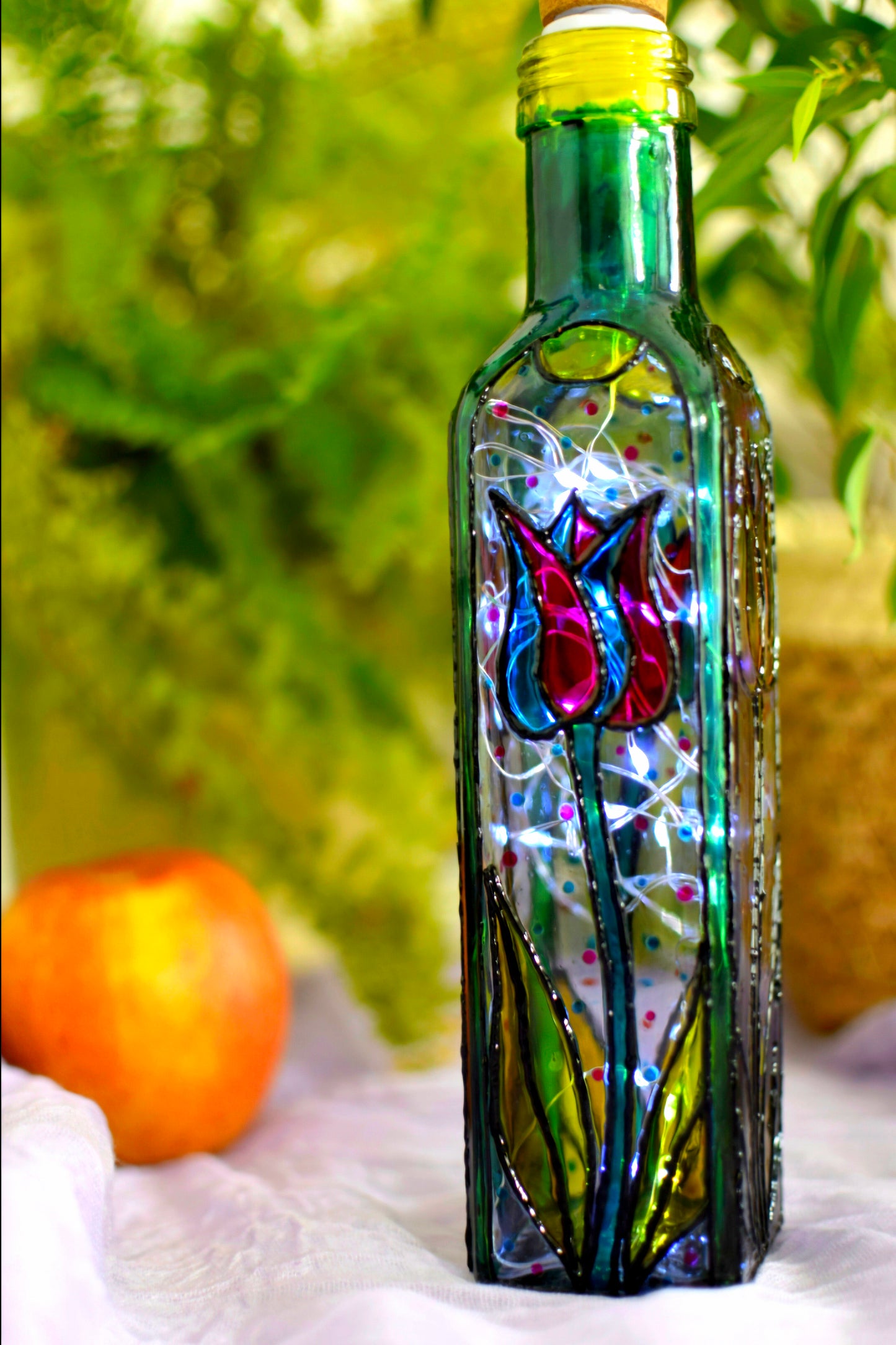 "Spring into these Tulips" Repurposed Bottle