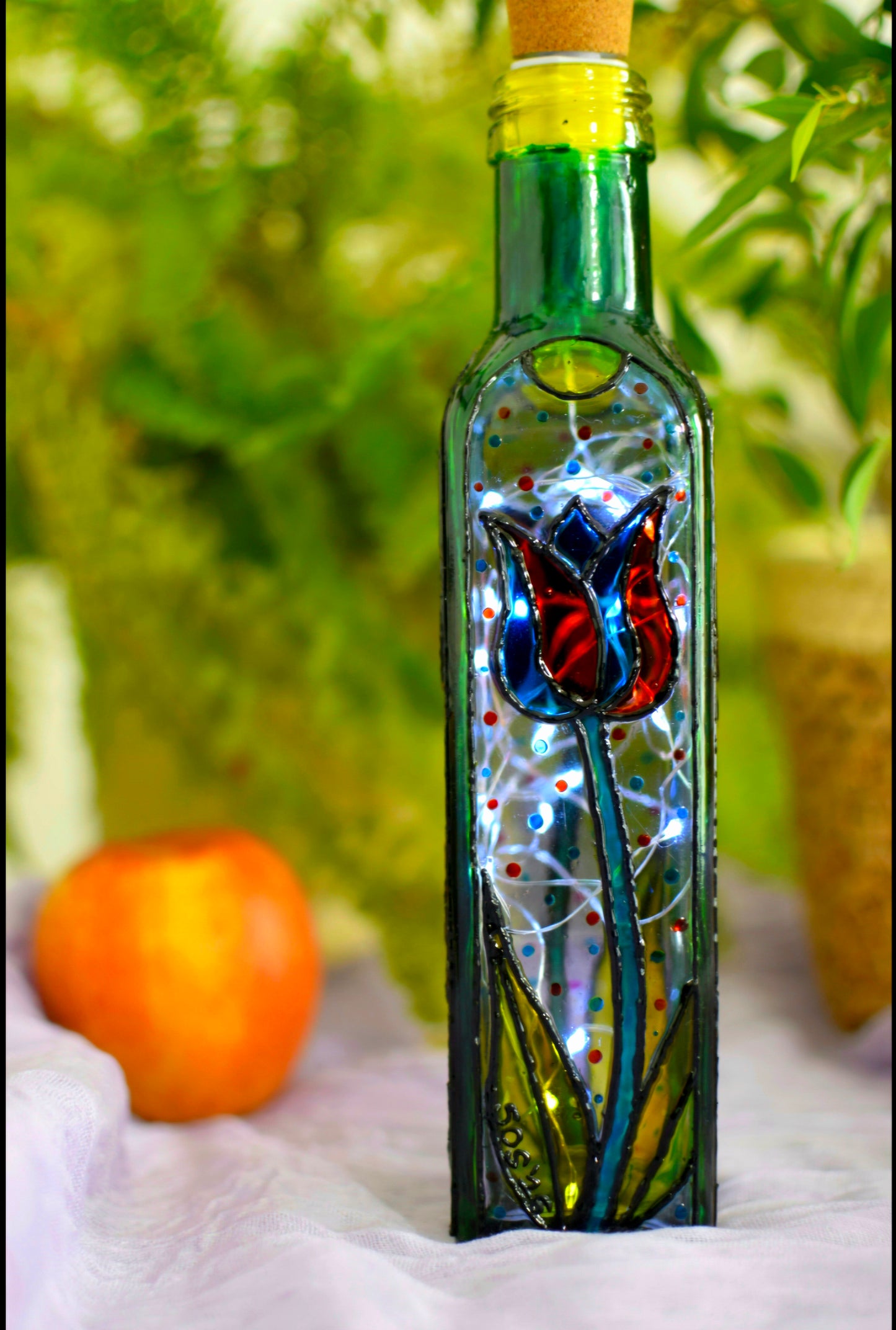 "Spring into these Tulips" Repurposed Bottle