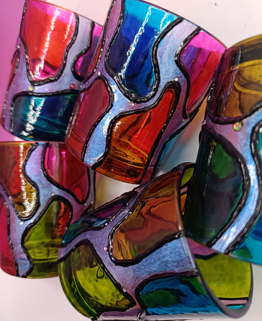 Multi-Coloured Candle Holders