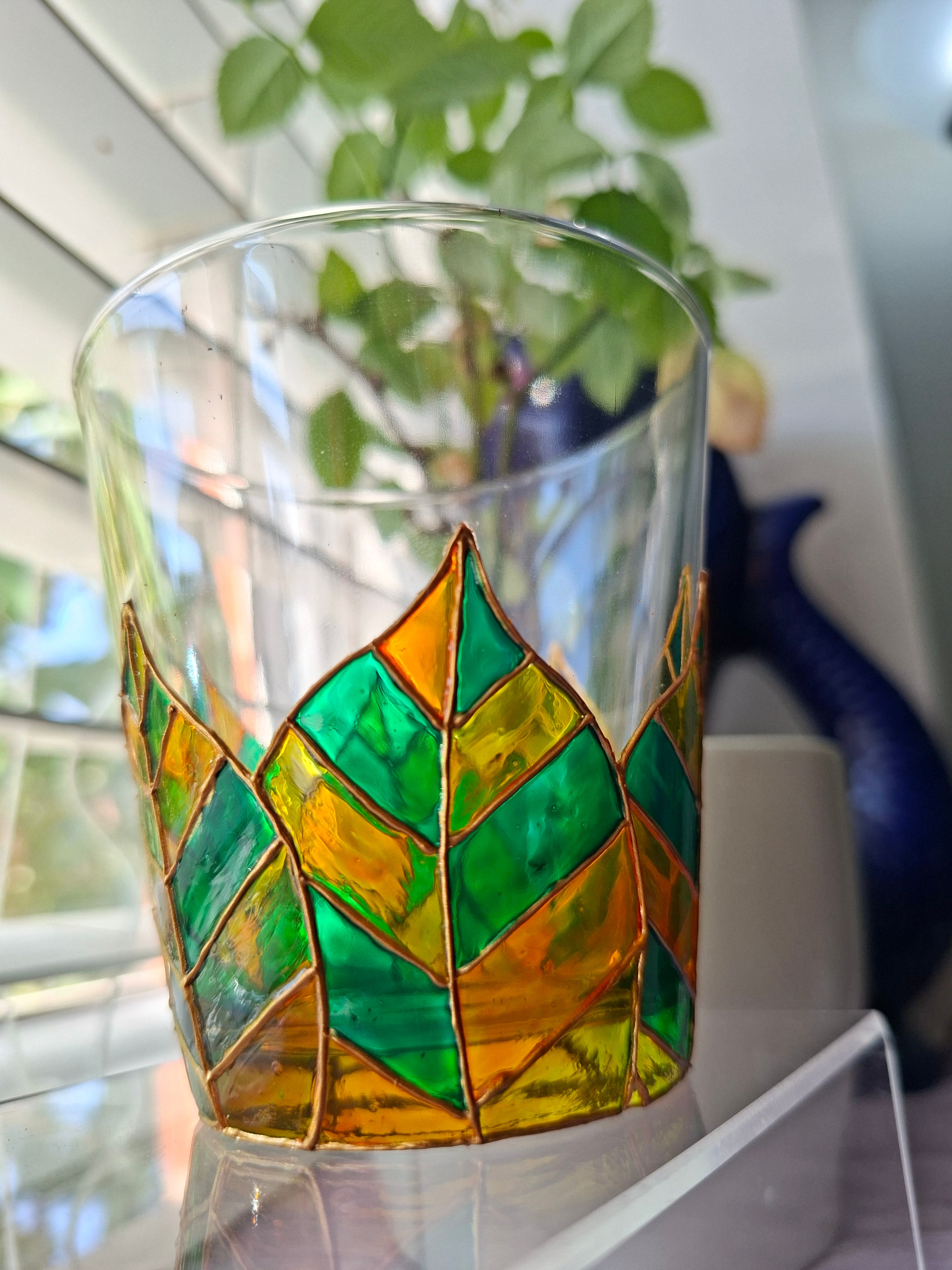 "Wrapped In Leaves" Small Tumbler Pair