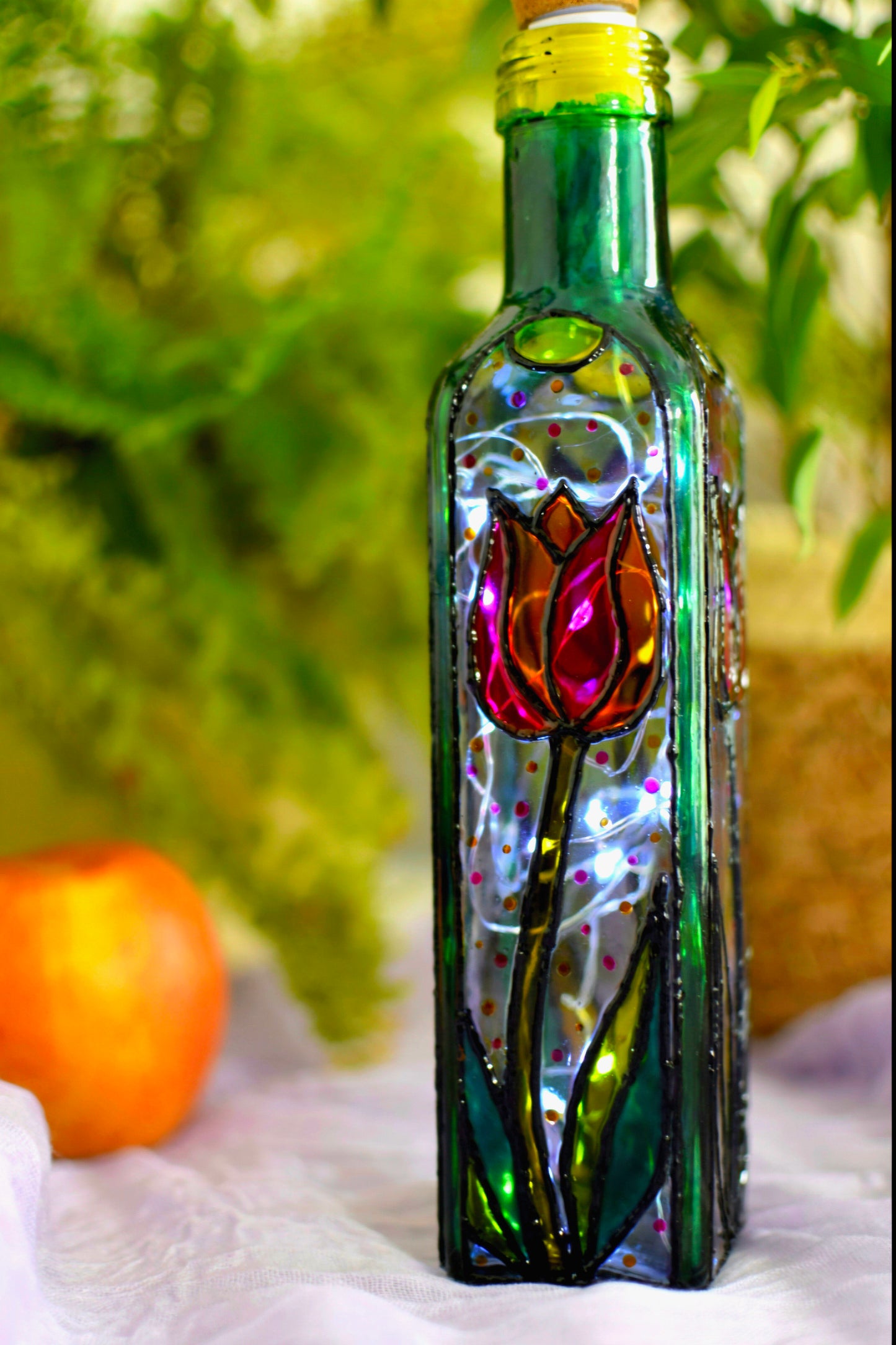 "Spring into these Tulips" Repurposed Bottle