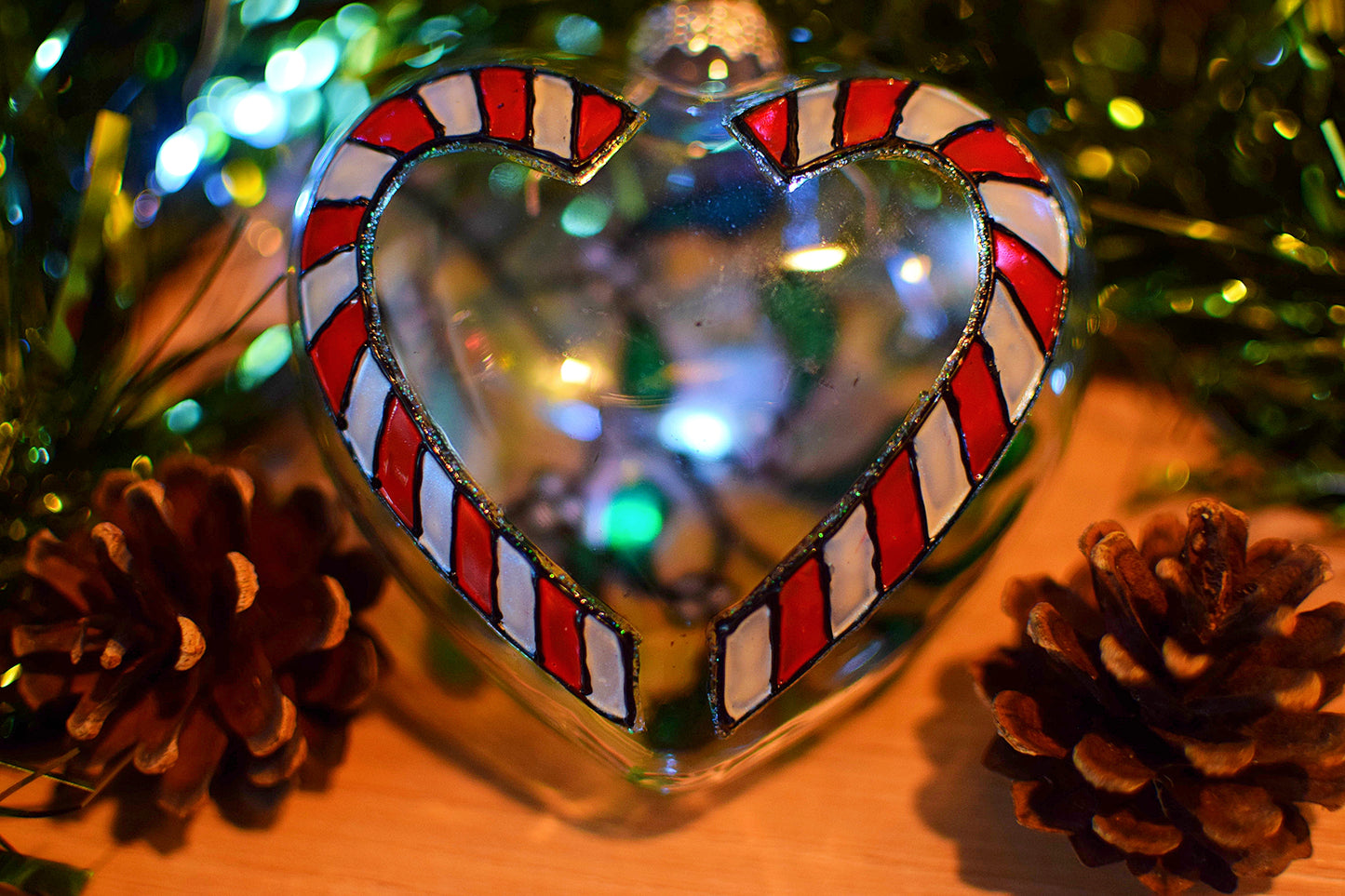 "Candy Cane & Mistletoe" Baubles