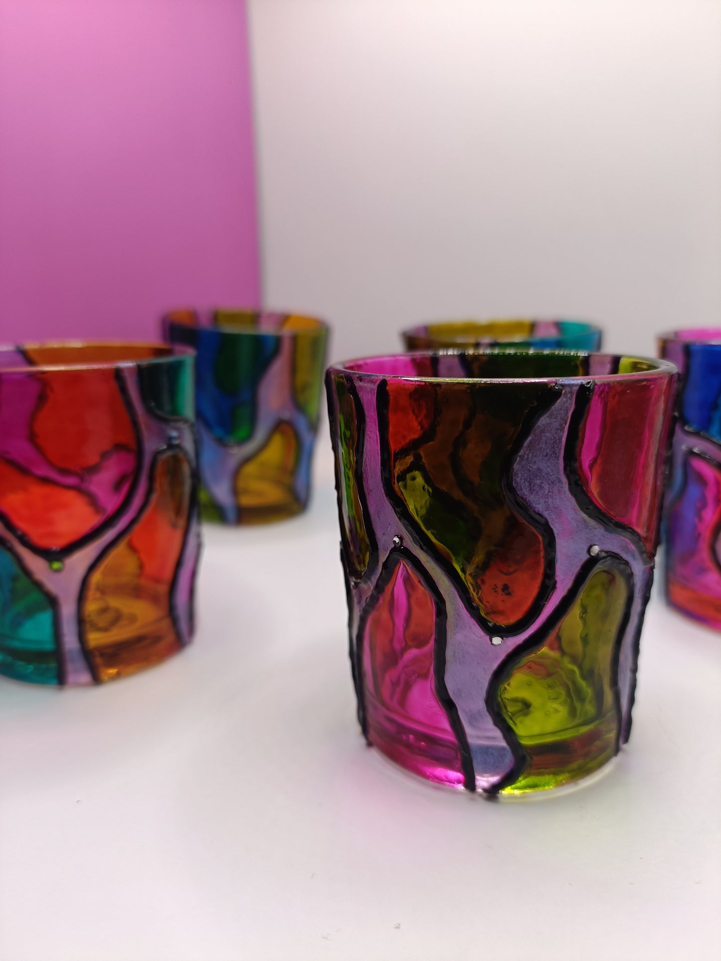 Multi-Coloured Candle Holders