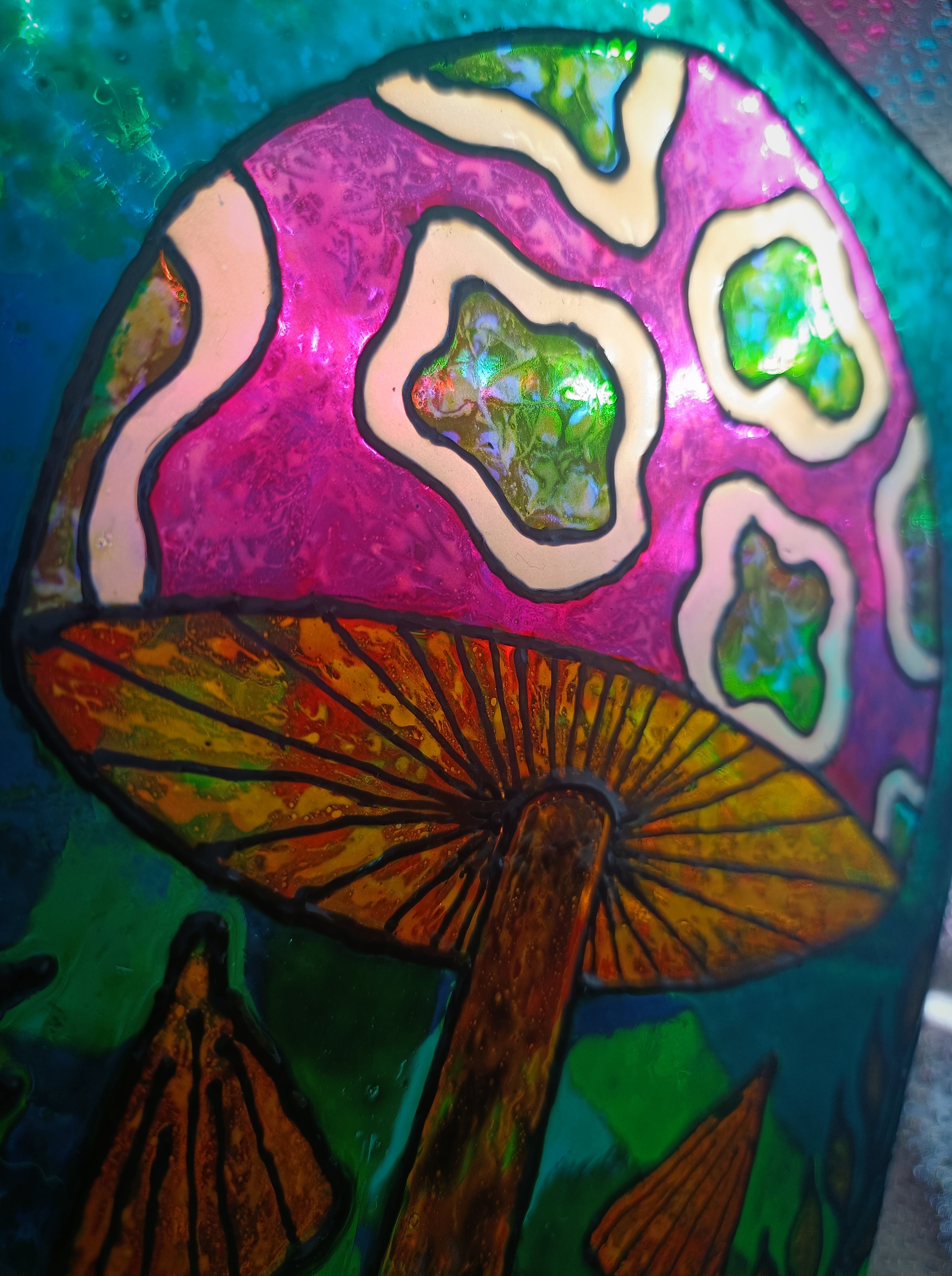 "The Mushroom Witch" Glass Vase