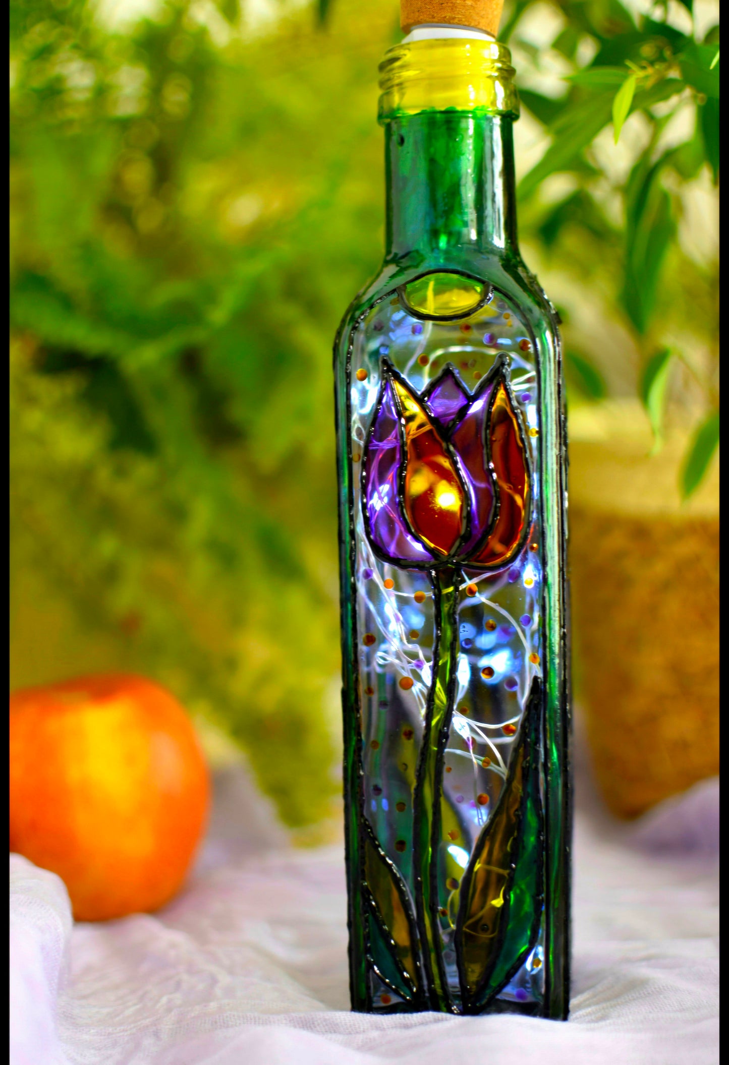 "Spring into these Tulips" Repurposed Bottle