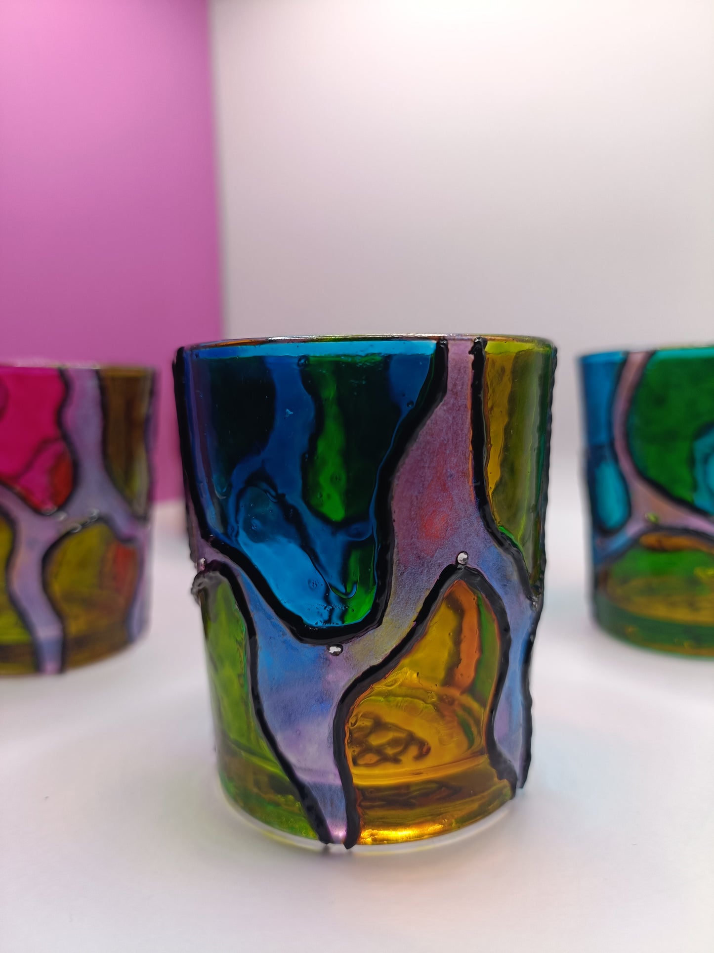 Multi-Coloured Candle Holders