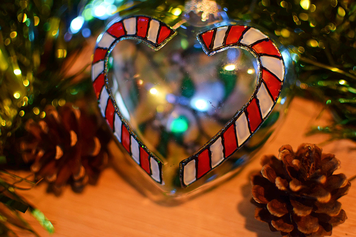 "Candy Cane & Mistletoe" Baubles