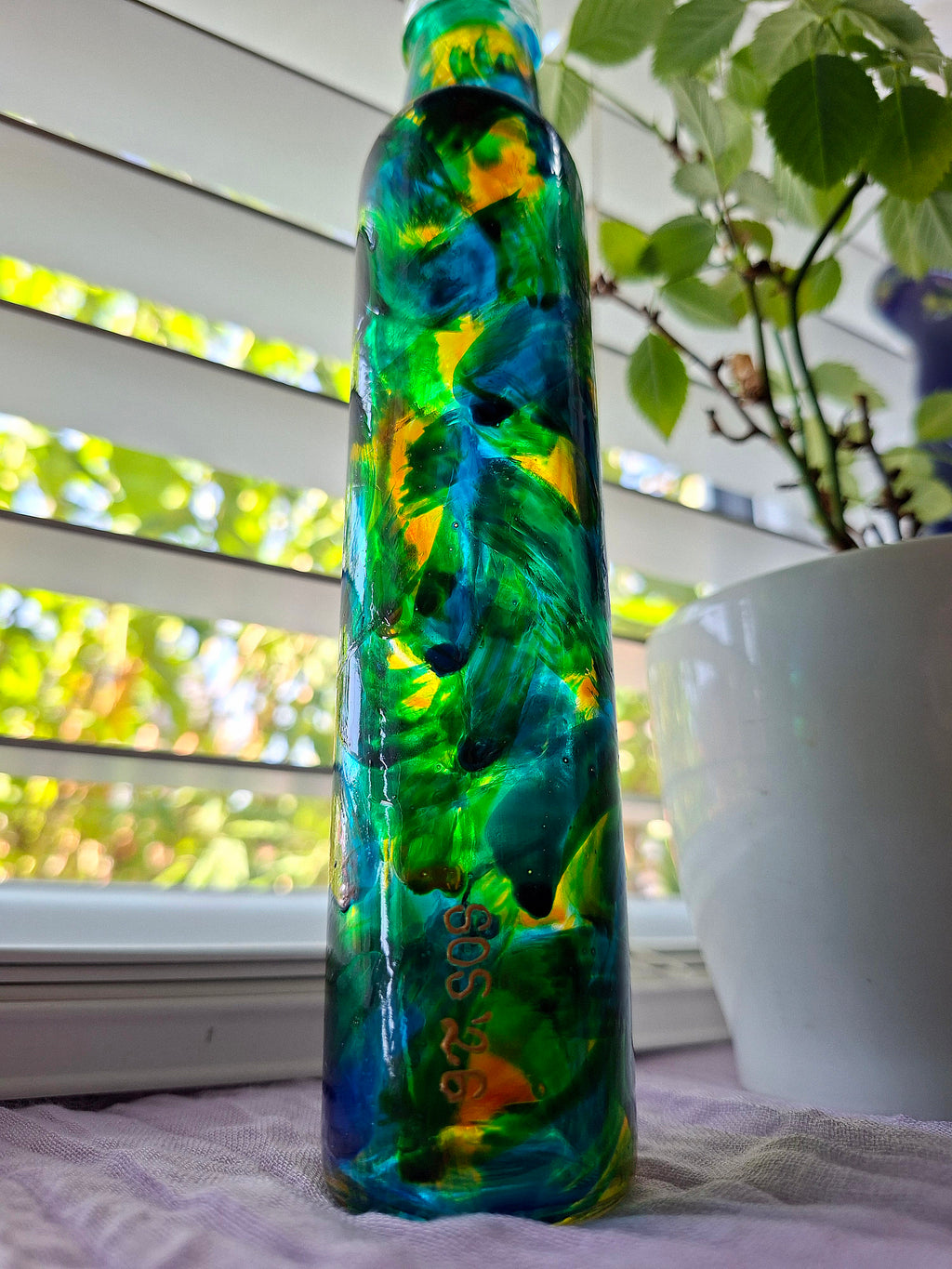 "A Stroke Of Luck" Repurposed Bottle.