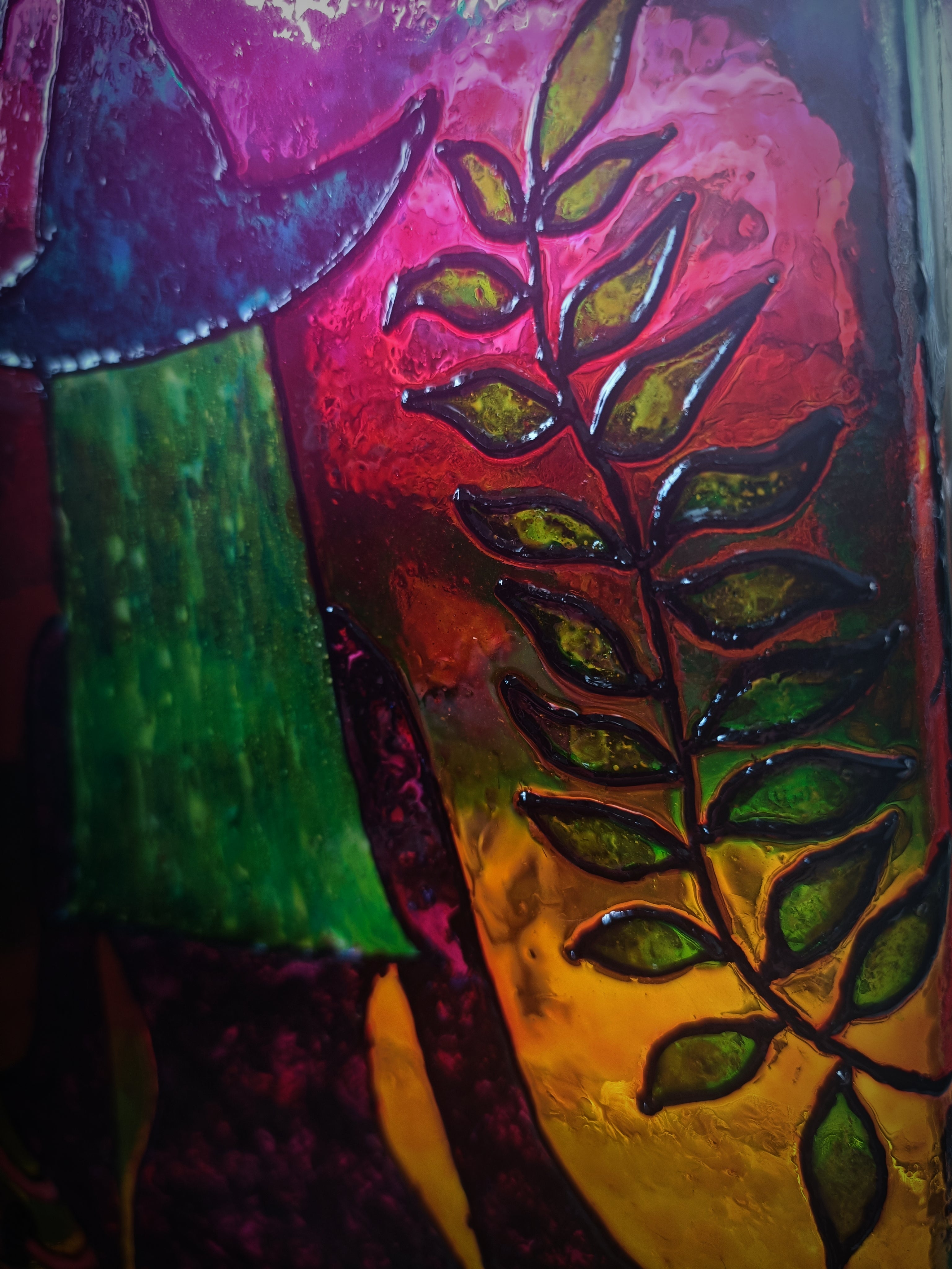 "The Mushroom Witch" Glass Vase