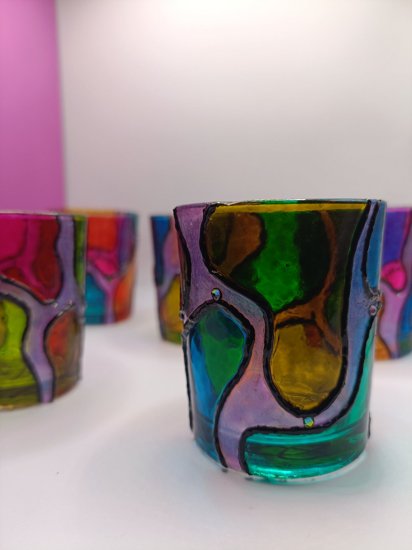 Multi-Coloured Candle Holders