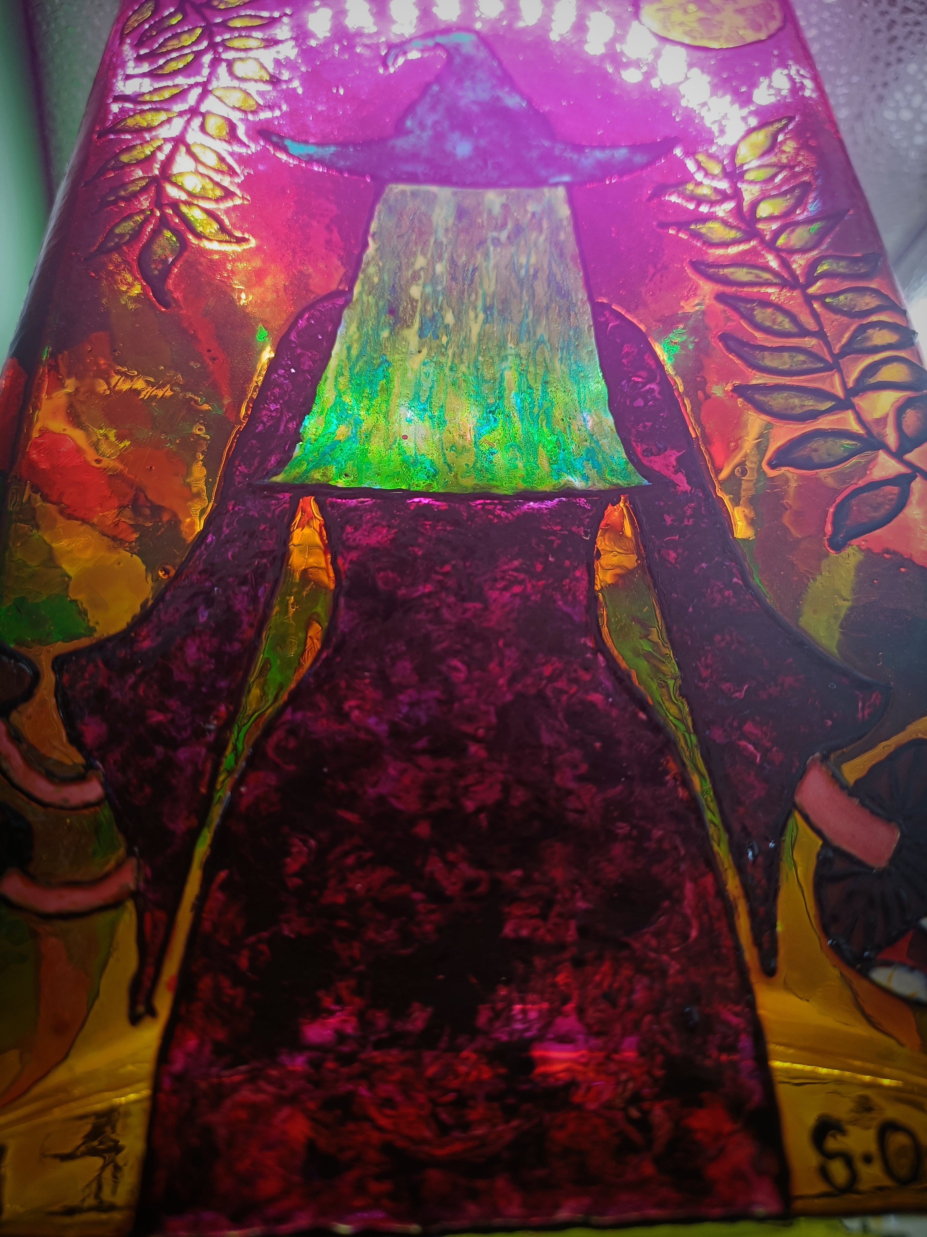 "The Mushroom Witch" Glass Vase