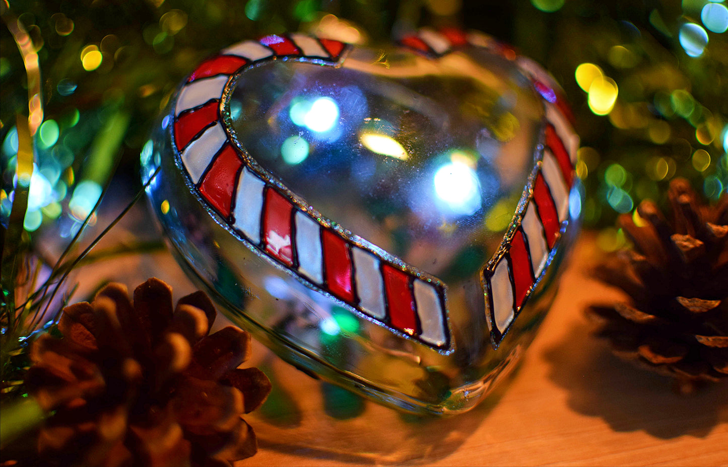 "Candy Cane & Mistletoe" Baubles