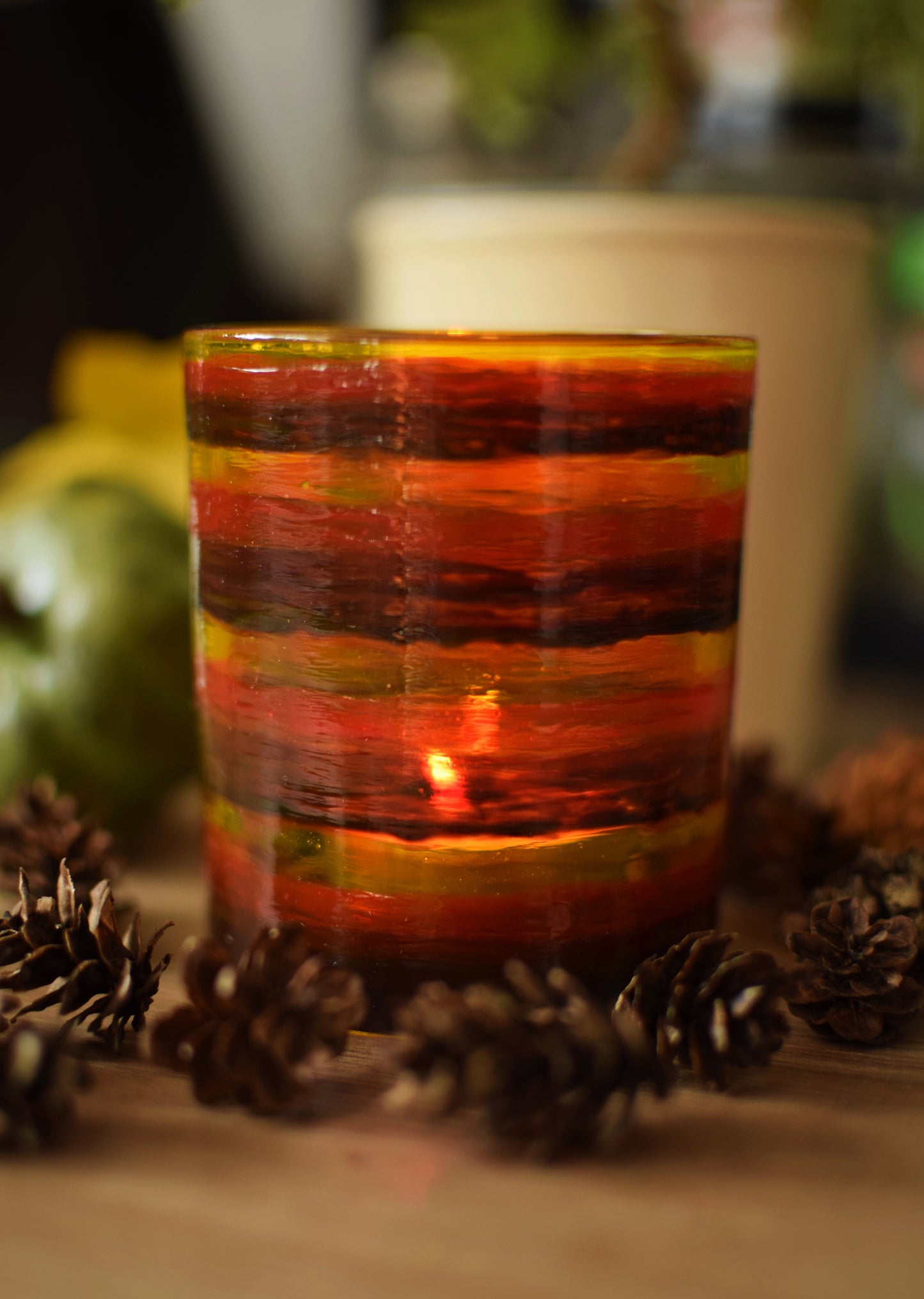 "Wrapped in Autumn" Recycled Candle Holder