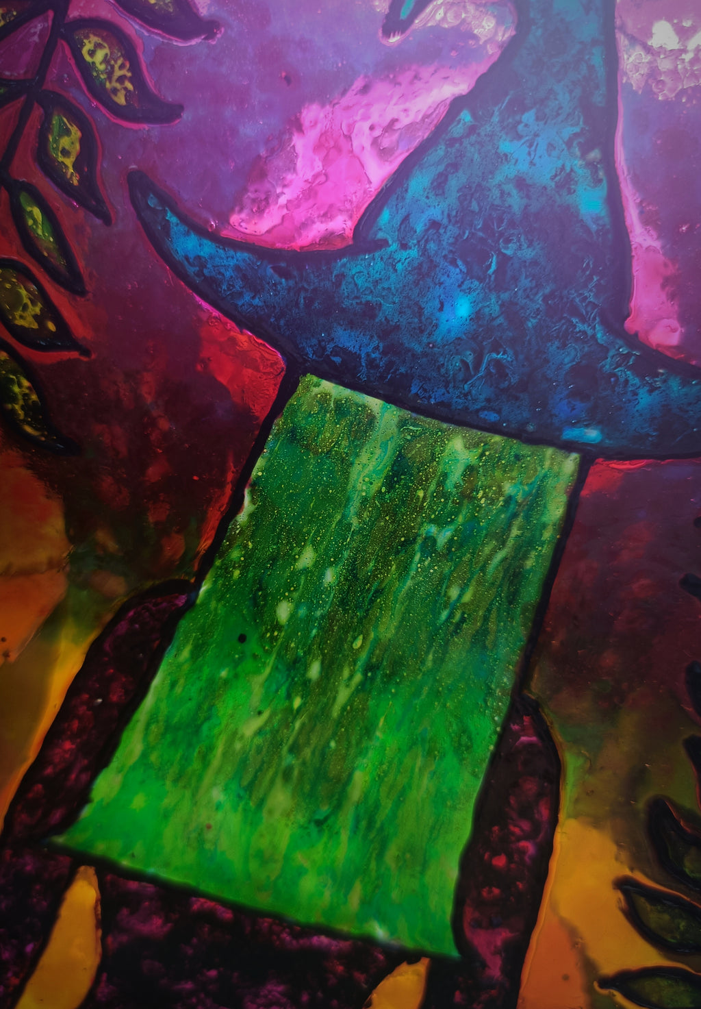 "The Mushroom Witch" Glass Vase