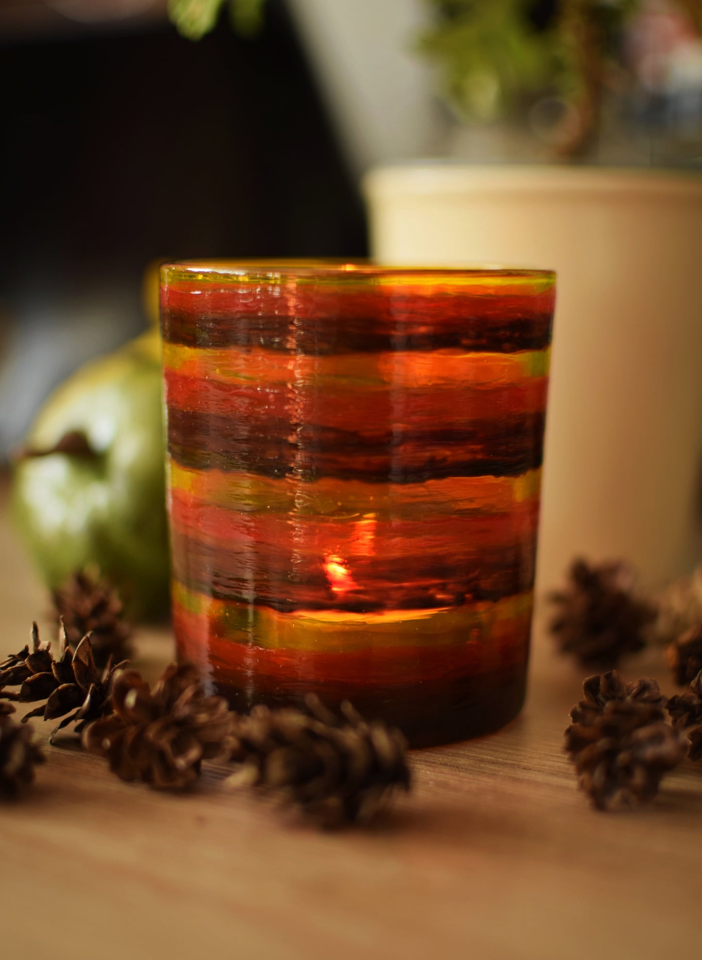 "Wrapped in Autumn" Recycled Candle Holder