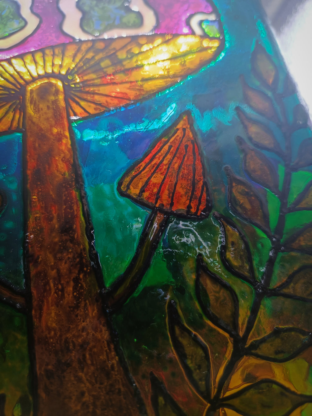 "The Mushroom Witch" Glass Vase